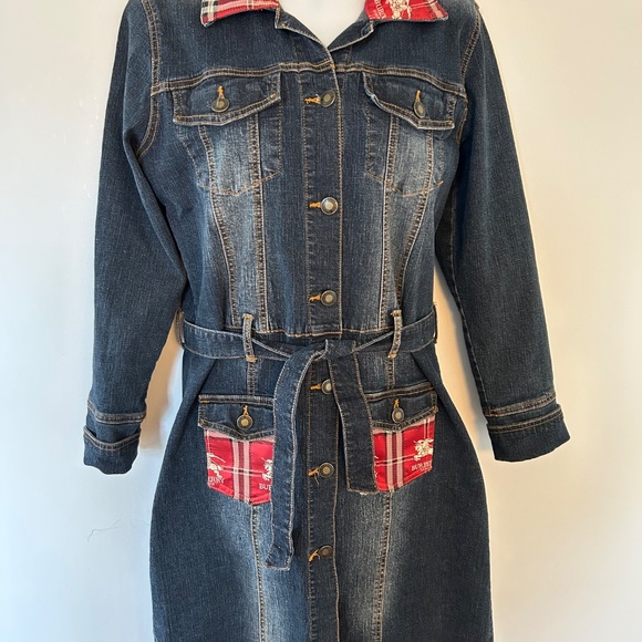 Burberry London Denim Coat / Shirt Dress – Vintage Early 2000s – Size M - Picture 9 of 9